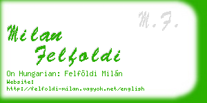 milan felfoldi business card