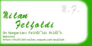 milan felfoldi business card